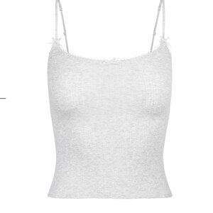 BRAND NEW SKIMS Pointelle Cami -- Light Heather Grey -- L Large NWT